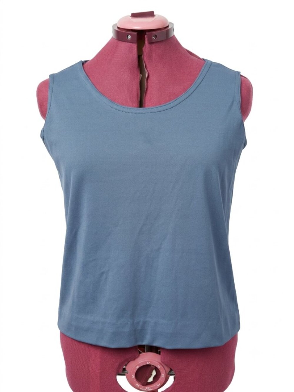 Muted Slate Blue Sleeveless Scoop-Neck Tank Top / Shell